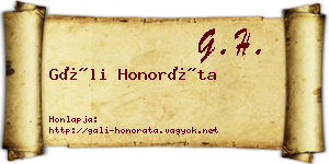 Gáli Honoráta névjegykártya